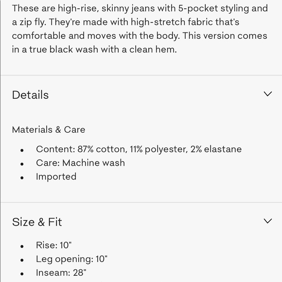 Sunday Best- Switch High Rise Skinny Black size 23 - Picture 4 of 4